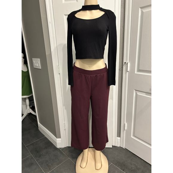 LOFT Women’s Wide-Leg Pull-On Pants – Burgundy – Size M – NWT - Picture 5 of 6